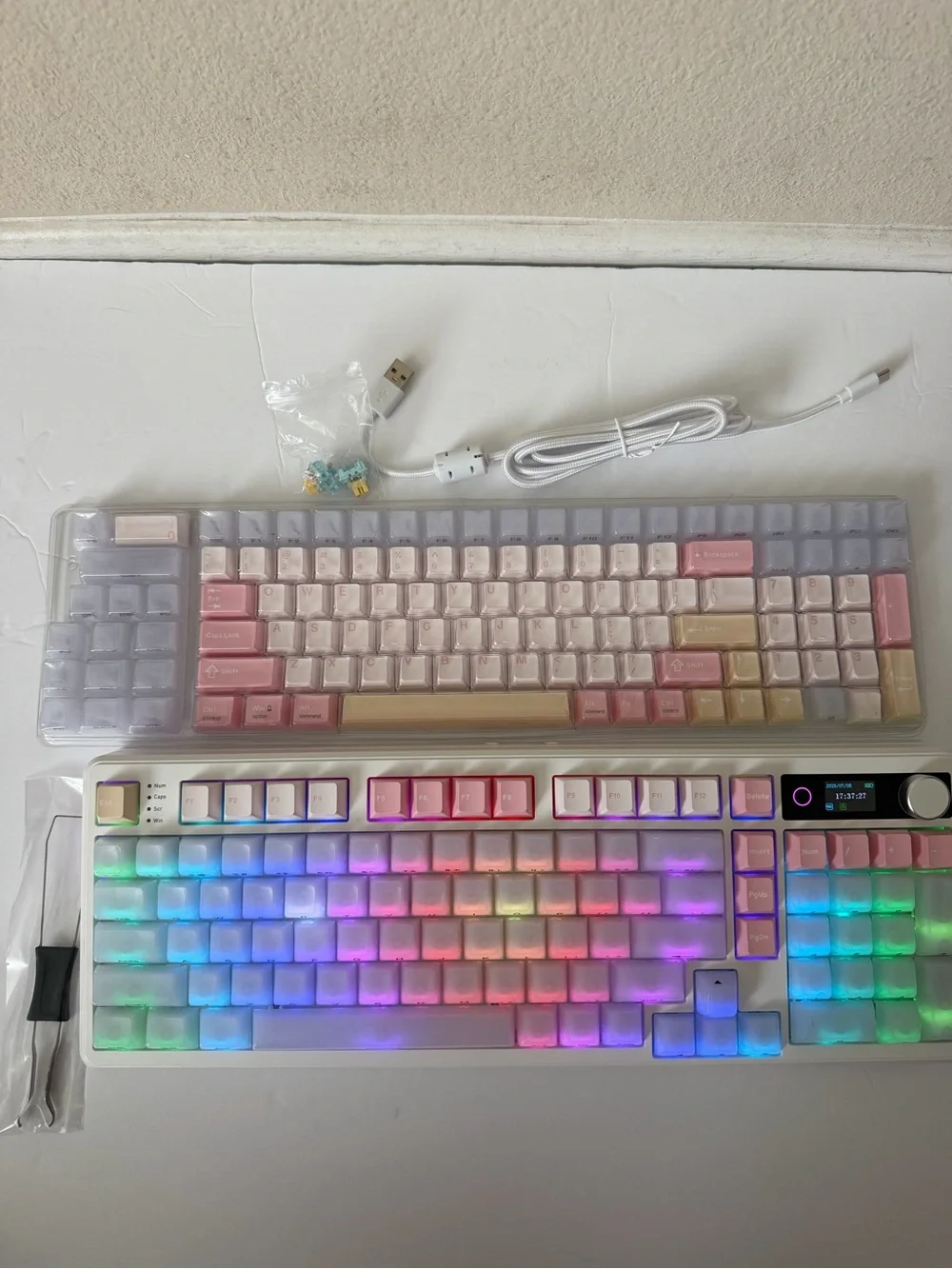 Epomaker TH99 Pro Pink Mechanical Keyboard Sea Salt Silent Switches EXTRA KEYCAP